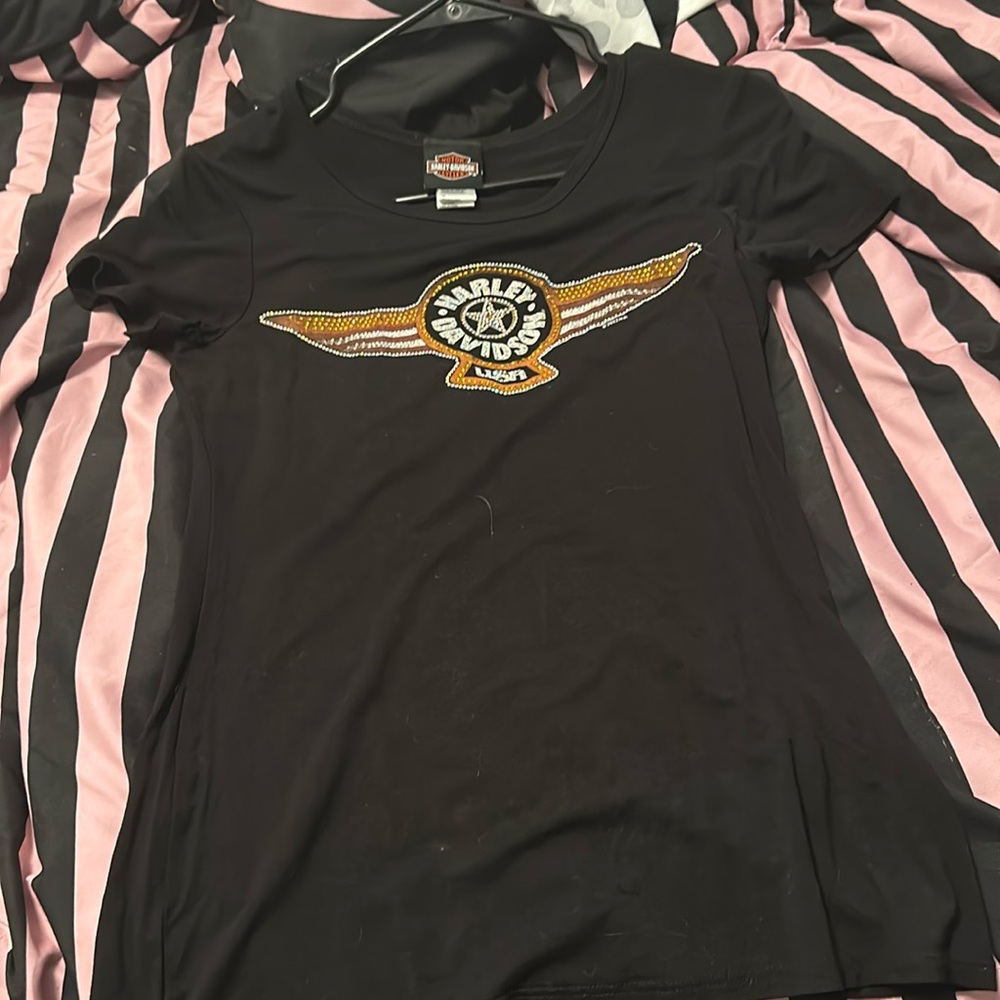 Harley Davidson rhinestone shirt
